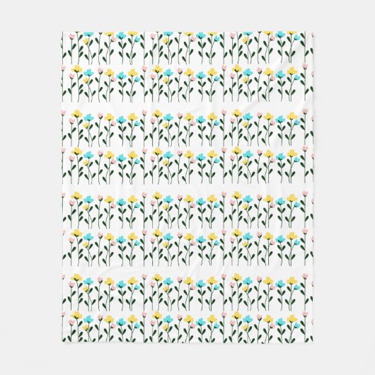 Chic Floral Pattern Fleecedecke (Vorderseite)