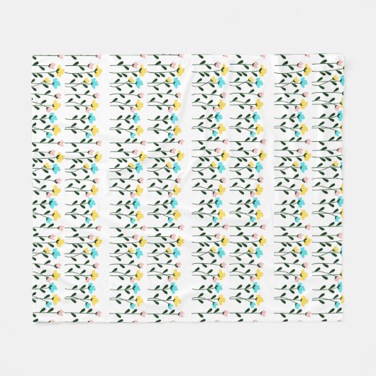 Chic Floral Pattern Fleecedecke (Vorderseite (Horizontal))