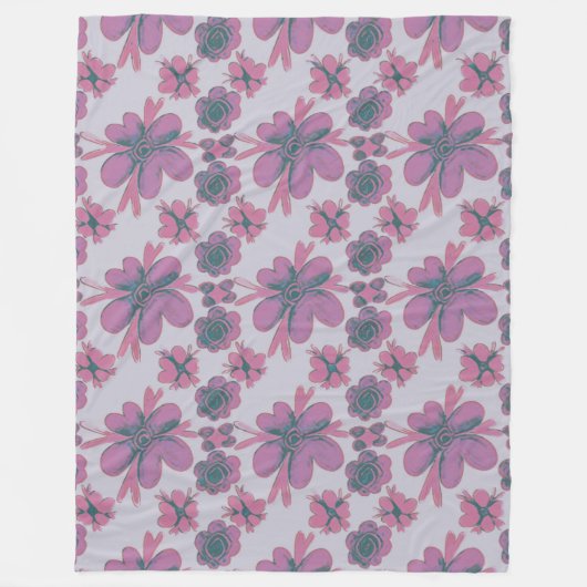 Chic Floral Pattern Fleecedecke (Vorderseite)