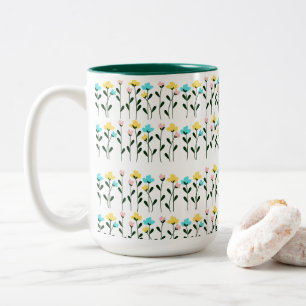 Chic Floral Pattern Zweifarbige Tasse