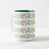 Chic Floral Pattern Zweifarbige Tasse (Vorderseite Links)