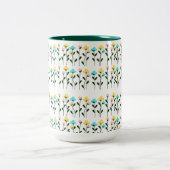 Chic Floral Pattern Zweifarbige Tasse (Mittel)