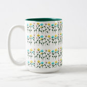 Chic Floral Pattern Zweifarbige Tasse (Links)