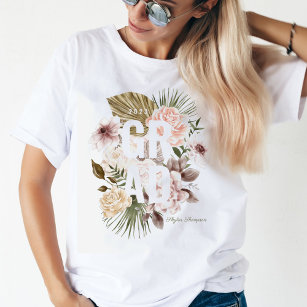 Chic Floral Peonies Rose Blüten Abschluss T-Shirt