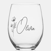Chic Floral Personalisiert Bridesmaid Vorschlag Weinglas Ohne Stiel