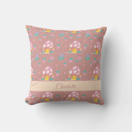 Chic floral Pilz Muster Blush Pink Name Kissen