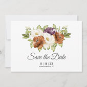Chic Floral Polka Dot Hochzeit im Herbst Save the Date (Vorderseite)