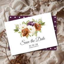 Chic Floral Polka Dot Hochzeit im Herbst Save the