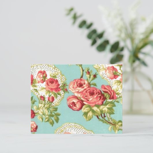   Chic Floral Postkarte (Stehend Vorderseite)