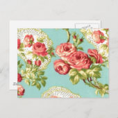   Chic Floral Postkarte (Vorne/Hinten)