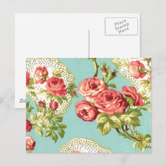   Chic Floral Postkarte (Vorne/Hinten)