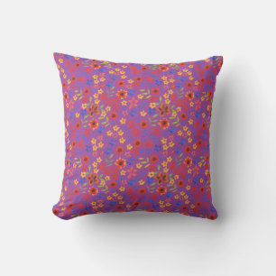 Chic Floral Print auf Magenta Kissen oder Kissen