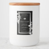 Chic Floral Product Packaging Labels Black Silver Lebensmitteletikett (Vorderseite)