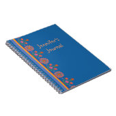 Chic Floral Rangoli Border on Blue Spiral Notebook Notizblock (Rechte Seite)