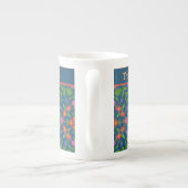 Chic Floral Rangoli Deep Blue Bone China Tasse (Rückseite)