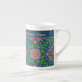Chic Floral Rangoli Deep Blue Bone China Tasse (Rechts)