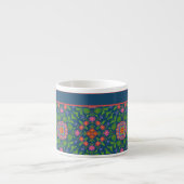 Chic Floral Rangoli Deep Blue Espresso Match Espressotasse (Vorderseite)