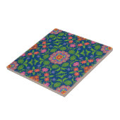 Chic Floral Rangoli Deep Blue Keramik Tile Fliese (Seite)