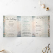 Chic Floral Regency Era Wedding Dreifach Gefaltete Einladung (Innenseite)