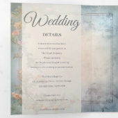 Chic Floral Regency Era Wedding Dreifach Gefaltete Einladung (Innen Erste Seite)