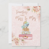 Chic Floral Reise Miss zu Mrs. Brautparty Einladung (Rückseite)
