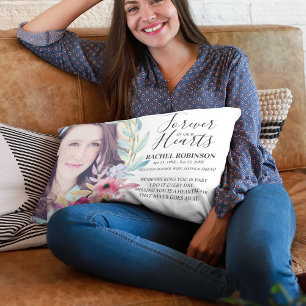 Chic Floral Remembrane Familiendenkmal Dekokissen