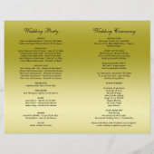 Chic Floral Romantic Gold & Black Wedding Programm (Rückseite)