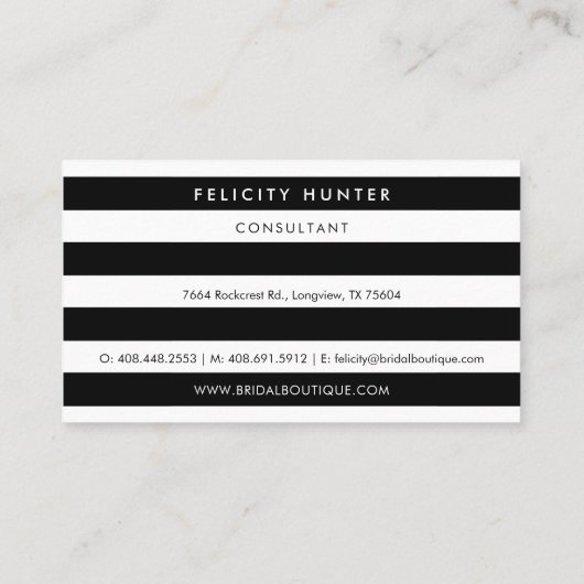 Chic Floral Rose Hochzeitskleid Bridal Boutique Visitenkarte (Rückseite)