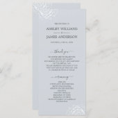 Chic Floral Rose Ice Blauen Einfache Hochzeit Programm (Vorne/Hinten)