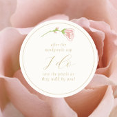 Chic Floral Rose & Ivory Wedding Runder Aufkleber