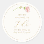 Chic Floral Rose & Ivory Wedding Runder Aufkleber (Vorderseite)