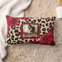 Chic Floral Rote Rose Leopard Drucken Sie Ihr Foto