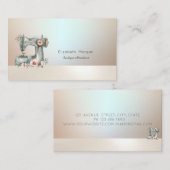 Chic Floral Sewing Machine Business Card Visitenkarte (Vorne/Hinten)