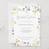 Chic Floral Spring Calligraphy Brautparty Einladung (Vorderseite)