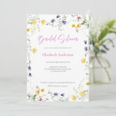 Chic Floral Spring Calligraphy Brautparty Einladung (Stehend Vorderseite)