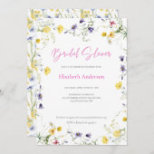 Chic Floral Spring Calligraphy Brautparty Einladung (Vorne/Hinten)
