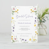 Chic Floral Spring Calligraphy Brautparty Einladung (Stehend Vorderseite)