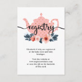 Chic Floral Tee Party Girl Baby Shower Registry Begleitkarte (Vorderseite)