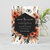 Chic Floral Terracotta Wedding Save The Date (Stehend Vorderseite)