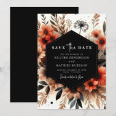 Chic Floral Terracotta Wedding Save The Date (Vorne/Hinten)