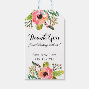 Chic Floral Thank You Wedding Favor/Gift Geschenkanhänger