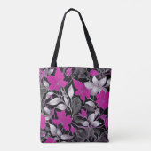Chic Floral Tote Bag mit rosa und silberfarbenen B Tasche (Rückseite)