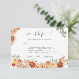Chic Floral UAWG Wedding Response Card RSVP Karte