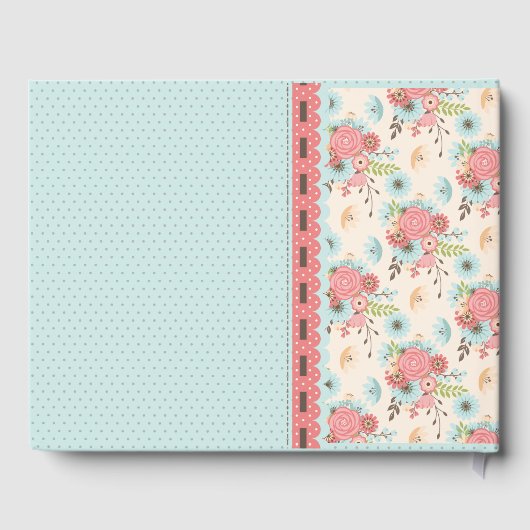 Chic Floral und Polka Dot Wedding Gästebuch (Rückseite)