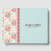 Chic Floral und Polka Dot Wedding Gästebuch (Vorderseite)