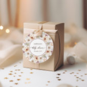 Chic Floral Watercolor Babydusche Runder Aufkleber