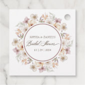 Chic Floral Watercolor Brautparty Geschenkanhänger (Rückseite)