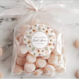 Chic Floral Watercolor Brautparty Runder Aufkleber