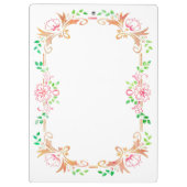 Chic Floral Watercolor Klemmbrett (Rückseite)