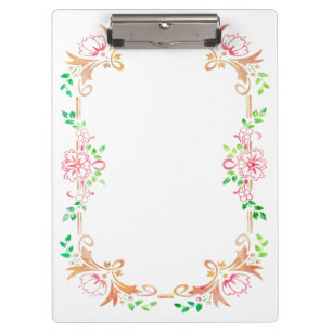 Chic Floral Watercolor Klemmbrett